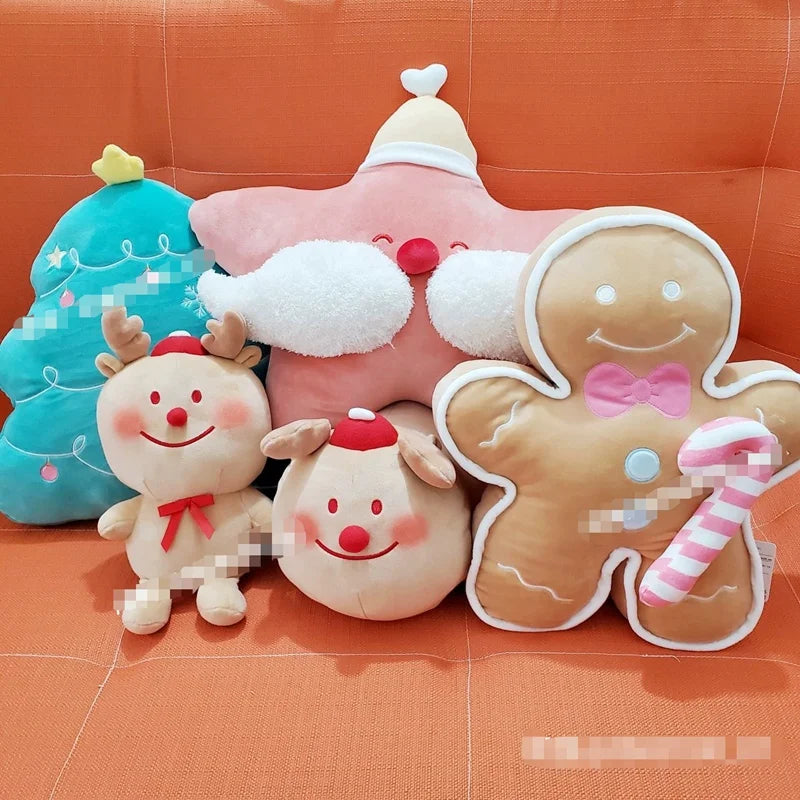 Kawaii Soft Gingerbread Man Stuffed Toy Cute Star Plush Ginger Man Pillow Movie Anime Figure Doll Toys For Girl Christmas Gift