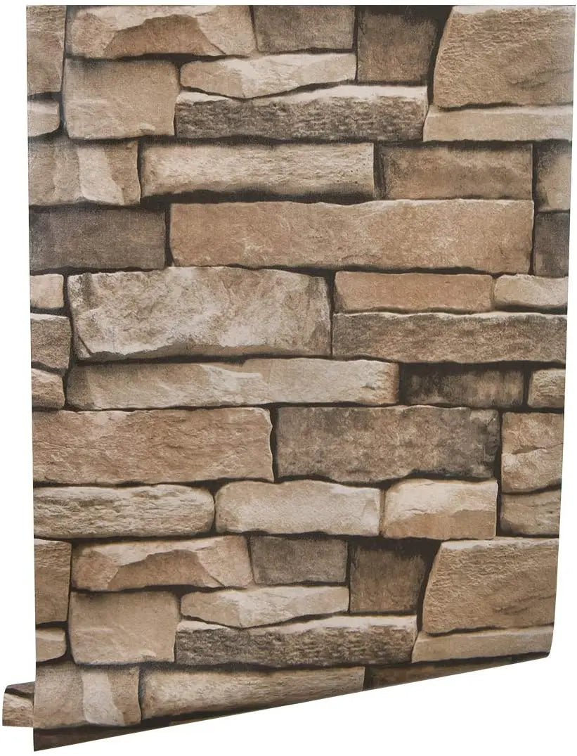 Stone Peel and Stick Contact Paper Faux Textured Stone Look Wallpaper Self Adhesive Removable Wall Covering for Livingroom