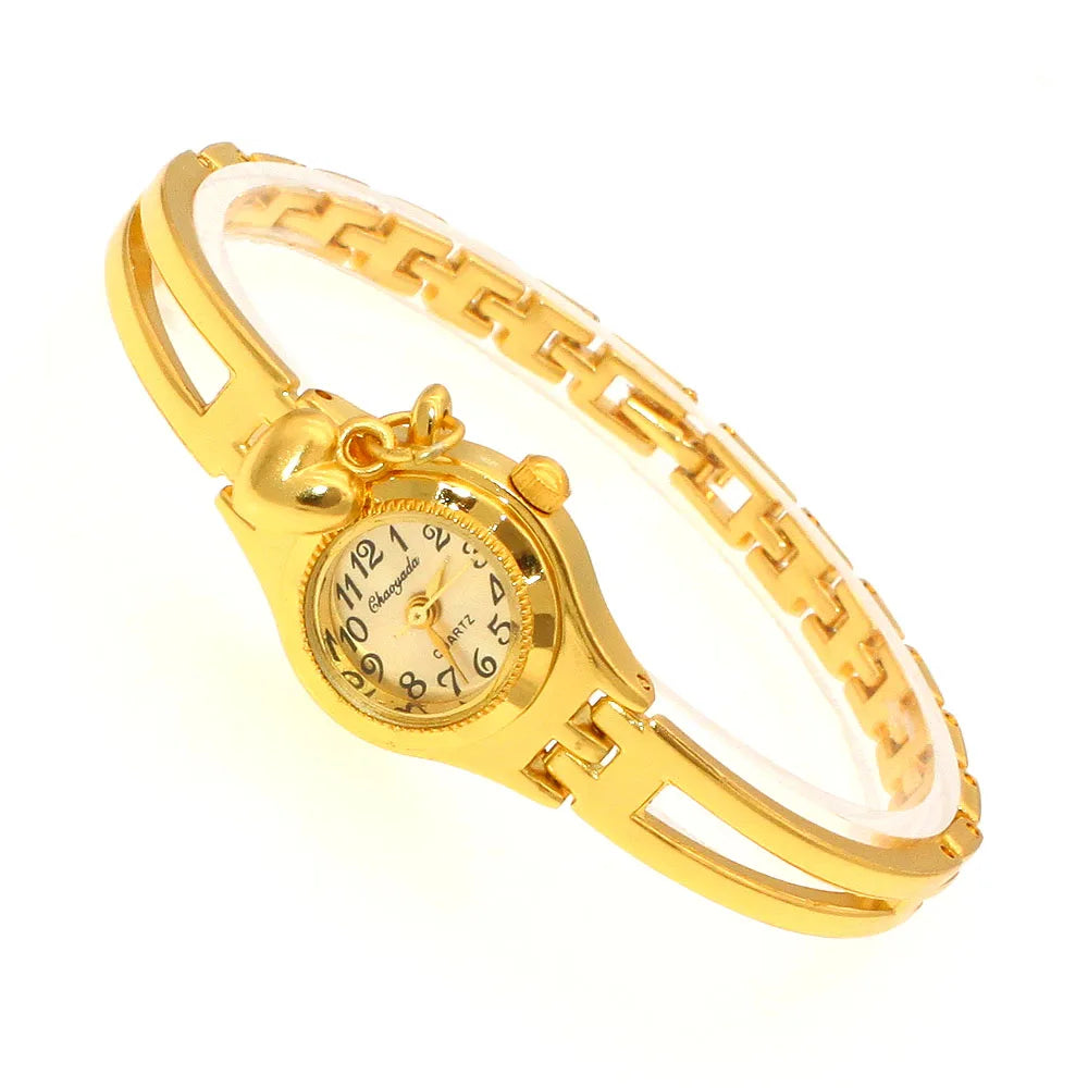 Cute Women Bracelet Watch Mujer Golden Small Dial Quartz Watch Hot Popular Wristwatch Hour Female Ladies Elegant Watches Mini