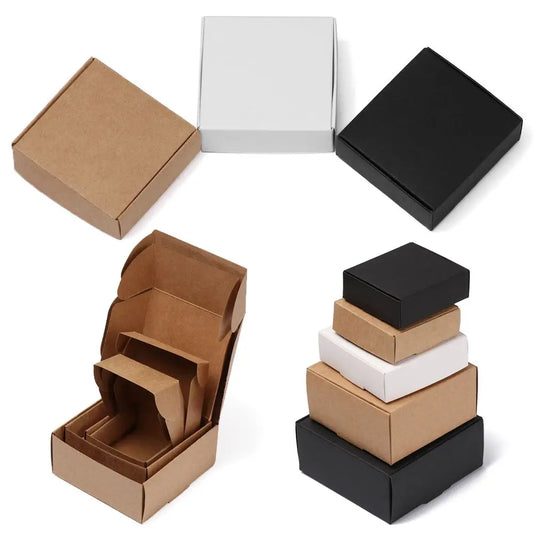 10pcs 9sizes Small Gift Craft Handmade Cardboard Package Candy Storage Wrapping Kraft Paper Box