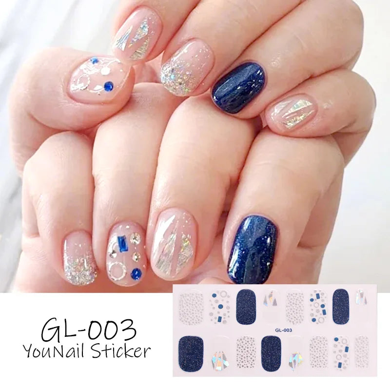 Christmas Dress Up Nail Stickers Self Adhesive Nail Sticker Minimalist Design Nails Art Decoration Nail Strips Shiny