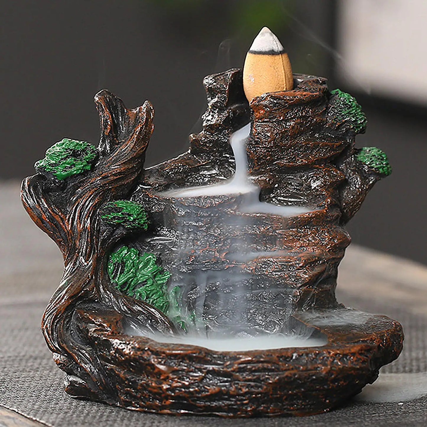 Mountain Form Smoke Water Fall Backflow Incense Burner Incense Holder Decor Furnace Aromatic House Office Craft