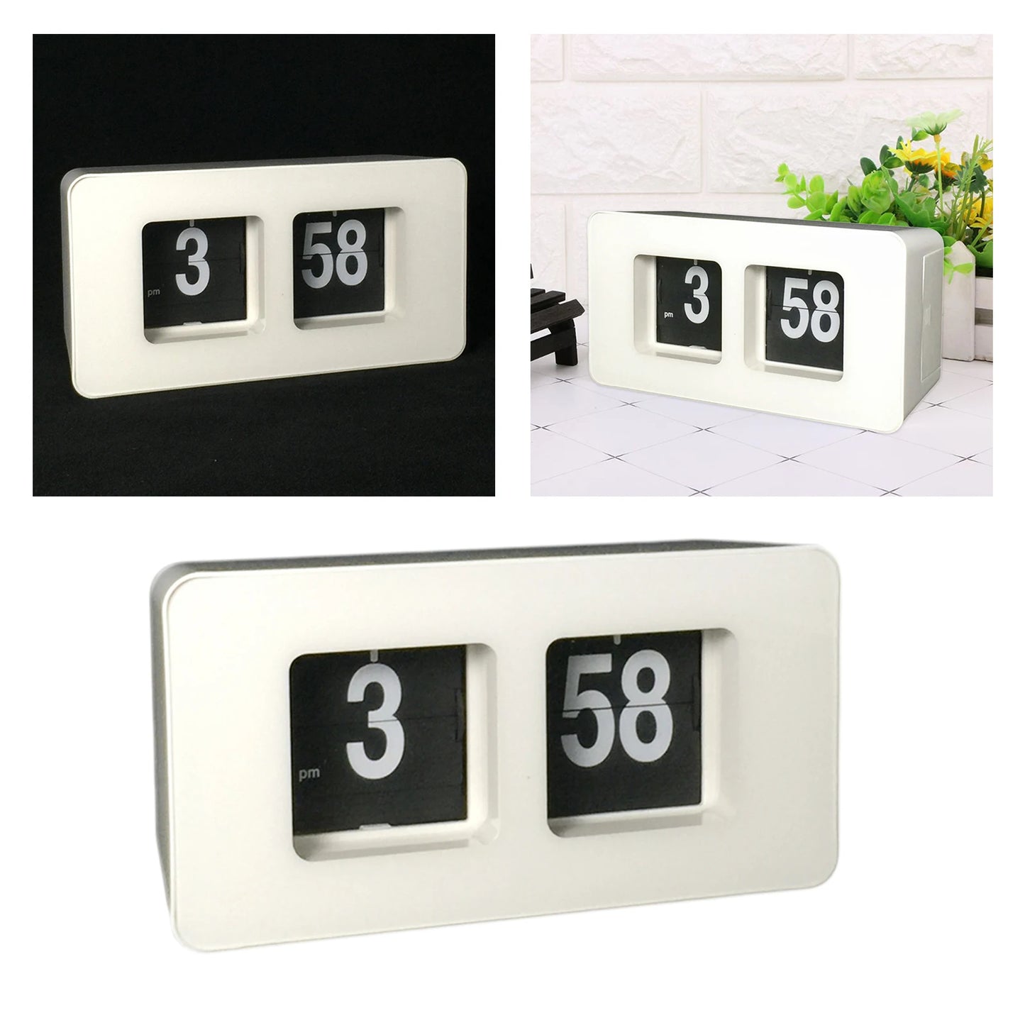 Retro Auto Flip Clock Digital Wall Cloks Digital Desk Clock Battery Operated Large Display for Home Bedroom Table Desk Decor