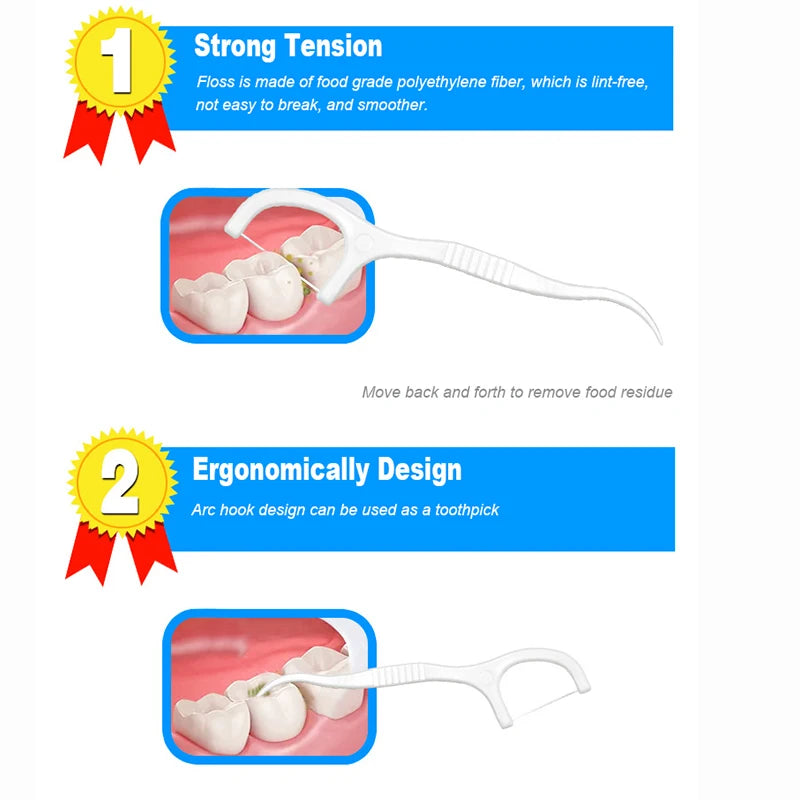 50 ~ 600 stücke tragbare zahnseide zähne sticks mundpflege hygiene zahnstocher individuelle paket Polyethylen dental flosser mit box