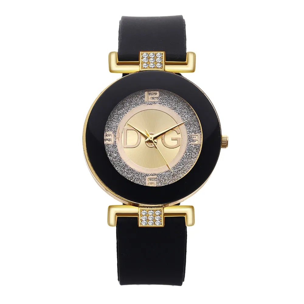 Simple black quartz watch For women Ladies Fashion Casual Silicone Band Wristwatch Relogio Feminino zegarek damski Female Clock