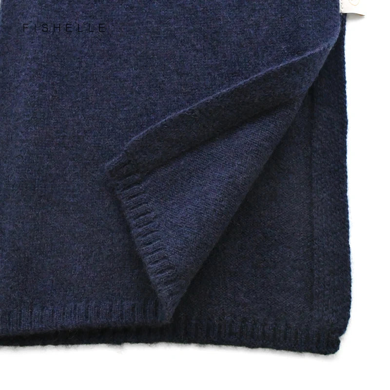 navy blue wool scarf scarves men and women winter knitted scarf adults warm short wool man scarves solid color