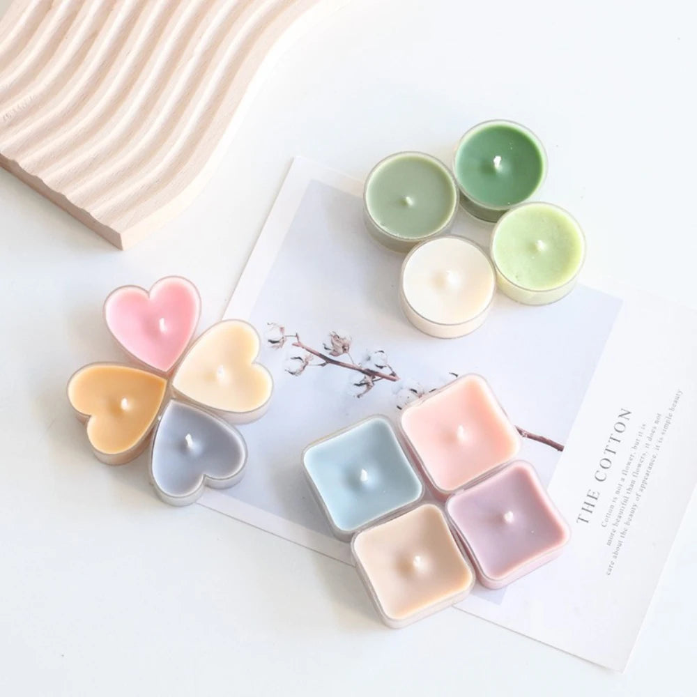 20pcs Heart Empty Plastic Tea Light Cups Candle Wax Tins Jars Cases Containers Candle Holder Molds DIY Candle Making Party Decor