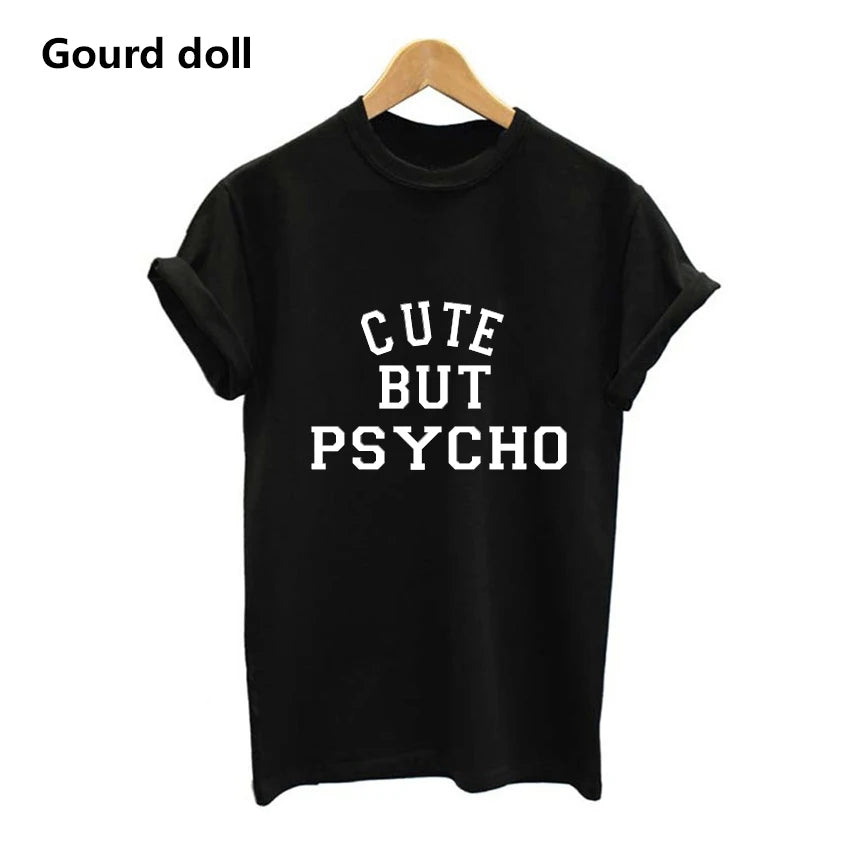 Tshirt women kawaii cute Letter summer clothing o-neck Black/White color plus size tumblr Harajuku Short Sleeve