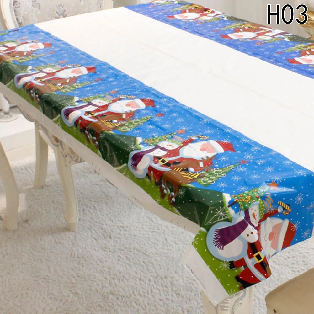 Disposable Tablecloth Christmas Decorations for Home PVC  Home Festival Party Decoration 110*180cm