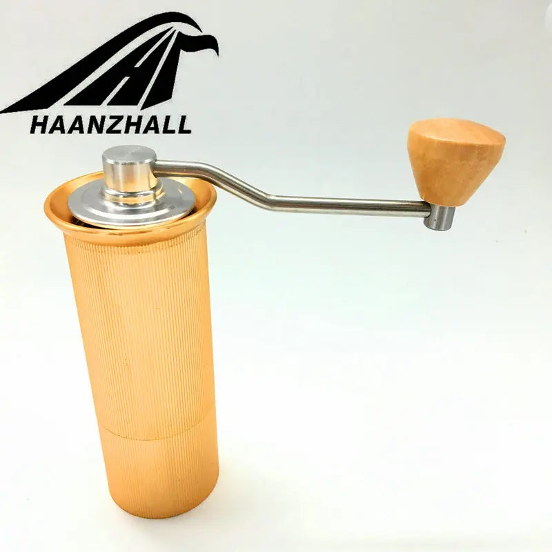 HAANZHALL 45MM  Manual Coffee grinder Stainless steel Burr grinder Conical Coffe bean miller Manual Coffee Milling machine