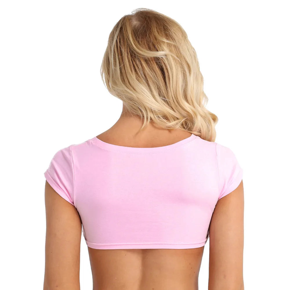 Woman Short Sleeve Summer Tees Bra