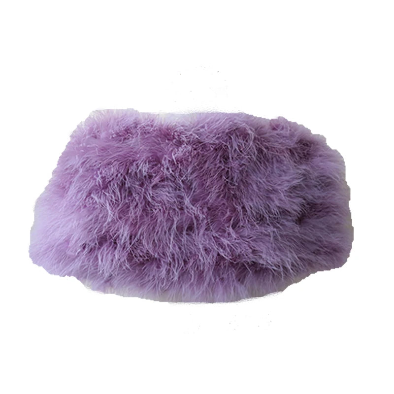 Women's Real Ostrich Feather Fur Shawl Wraps Female Wedding Party Cape Warm Scarf Purple GRAY