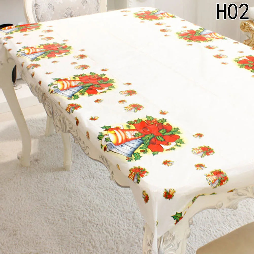 Disposable Tablecloth Christmas Decorations for Home PVC  Home Festival Party Decoration 110*180cm