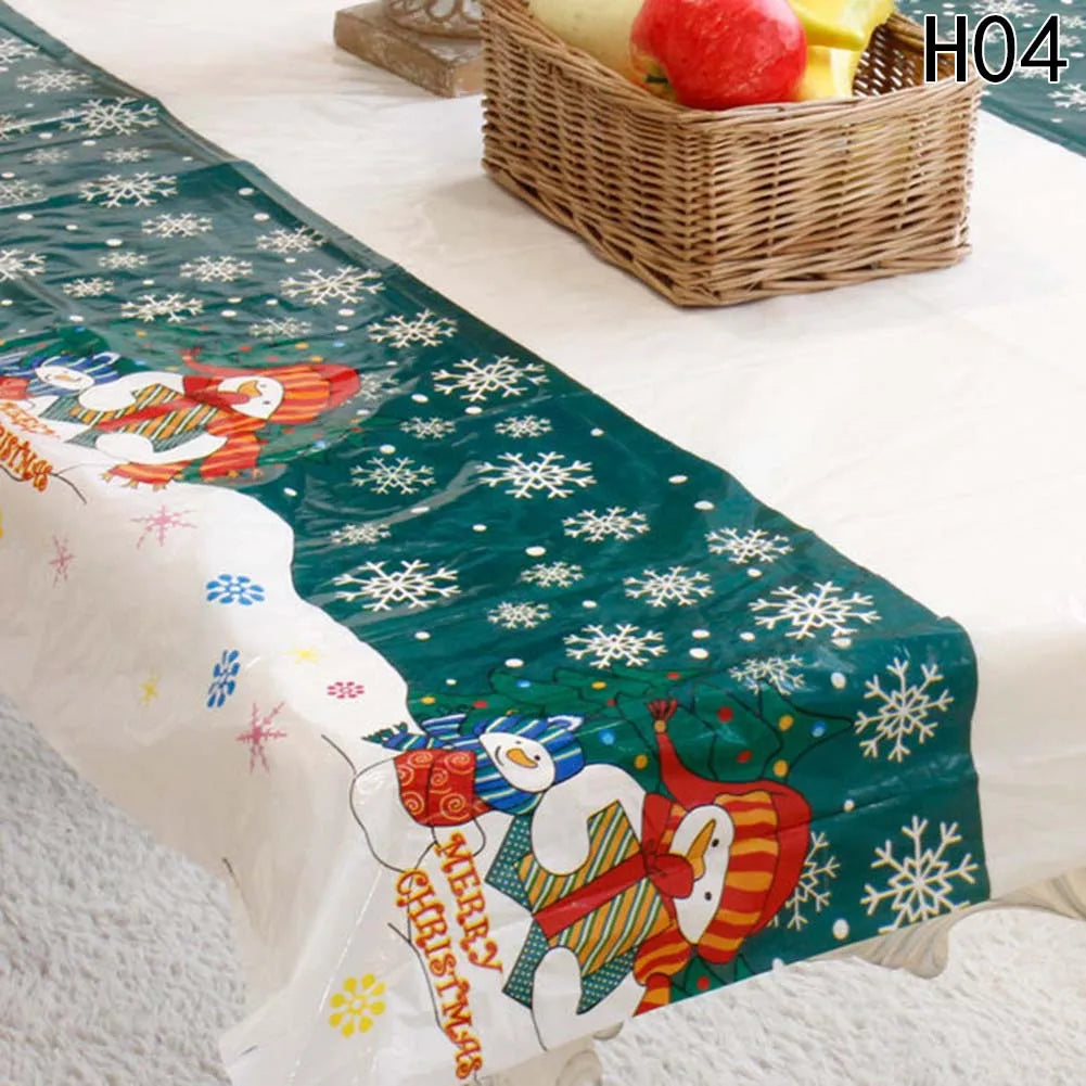 Disposable Tablecloth Christmas Decorations for Home PVC  Home Festival Party Decoration 110*180cm