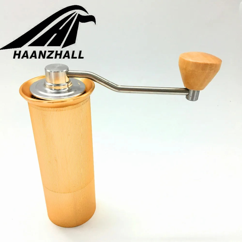 HAANZHALL 50MM  Manual Coffee grinder Stainless steel Burr grinder Conical Coffe bean miller Manual Coffee Milling machine