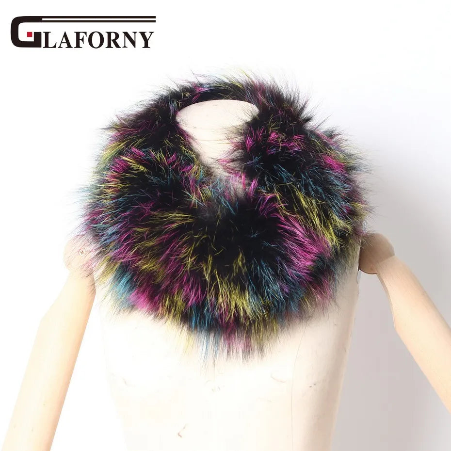 FXFURS 2020 New Women Fox Fur Scarf Snood Colorful Real Fur Wraps Silver Fox Fur Collars Scarves Multicolor Fashion Fur Shawls