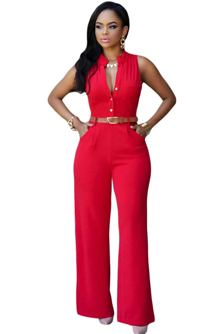 Damen V-Ausschnitt Weite Beinhose Strampler Damen Jumpsuit Sexy Jumpsuits für Damen Damen Jumpsuits Damenkleidung