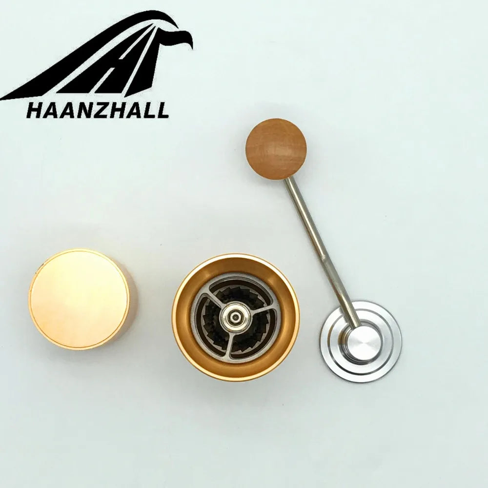 HAANZHALL 50MM  Manual Coffee grinder Stainless steel Burr grinder Conical Coffe bean miller Manual Coffee Milling machine