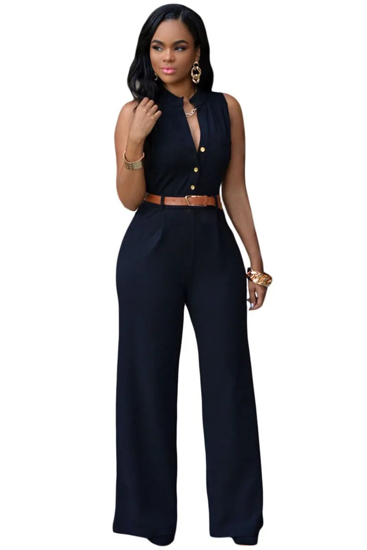 Damen V-Ausschnitt Weite Beinhose Strampler Damen Jumpsuit Sexy Jumpsuits für Damen Damen Jumpsuits Damenkleidung