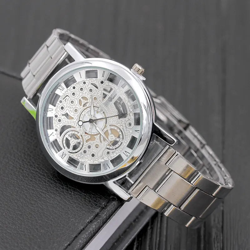 Creative Design Men Watches Luxury Gold Watches Fashion Hollow Transparent Watches Stainless Steel Mens Watches reloj hombre