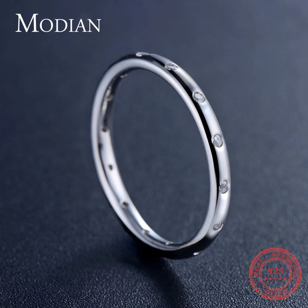 Instagram New Style Massiv 925 Sterling Silber Einfache Mode Weibliche Verlobung Fingerring Schmuck Stapelbar Klassisch Für Frauen