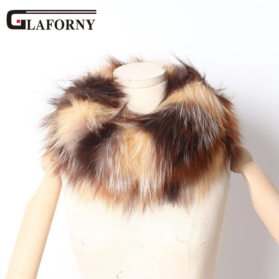 FXFURS 2020 New Women Fox Fur Scarf Snood Colorful Real Fur Wraps Silver Fox Fur Collars Scarves Multicolor Fashion Fur Shawls