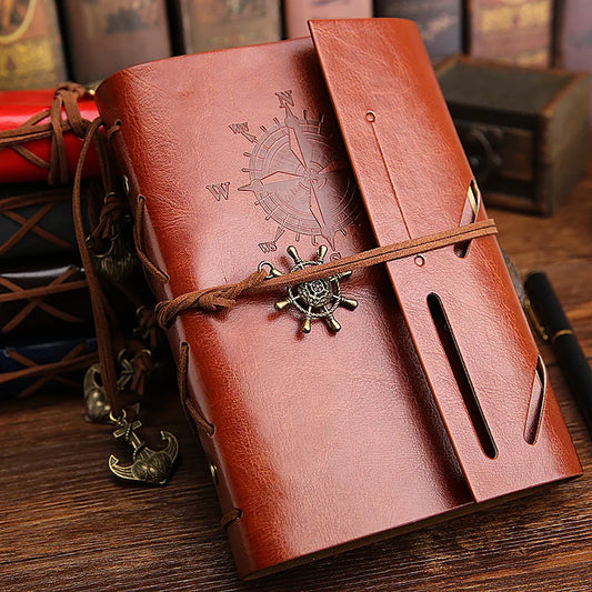 Vintage Pirate A5 A6 Diary Notebook Agenda with Faux Leather Cover Filofax Note Book For School Korean Stationery or Traveler