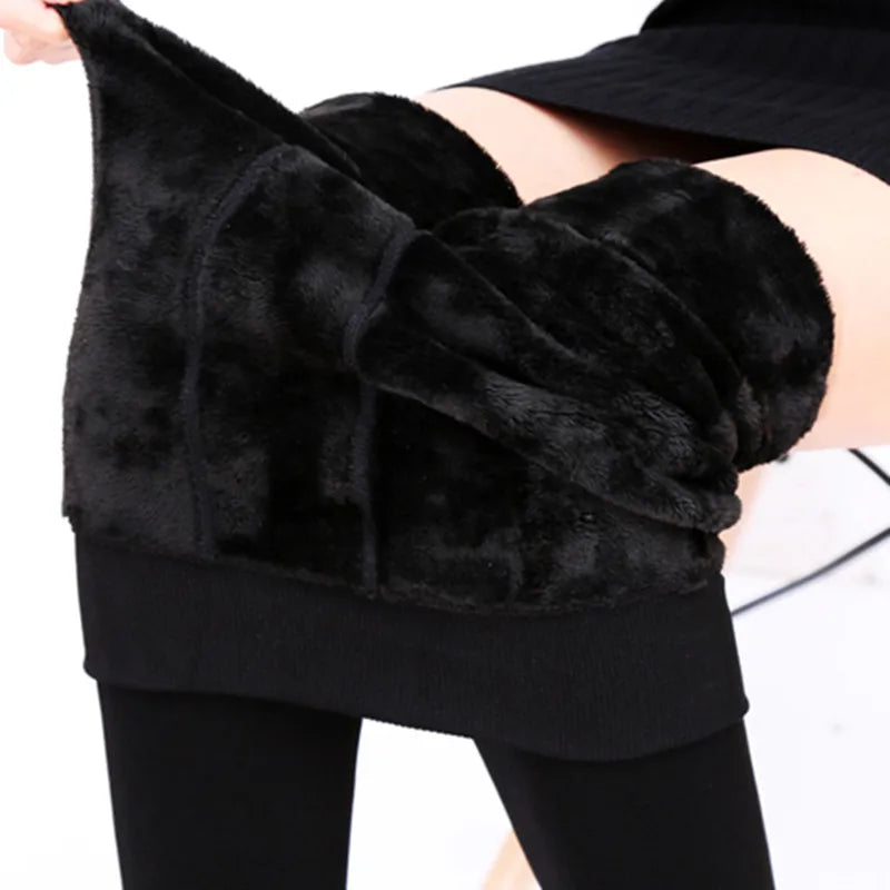 Winter Warm Leggings: High Waist, Thick Velvet, Fashionable.