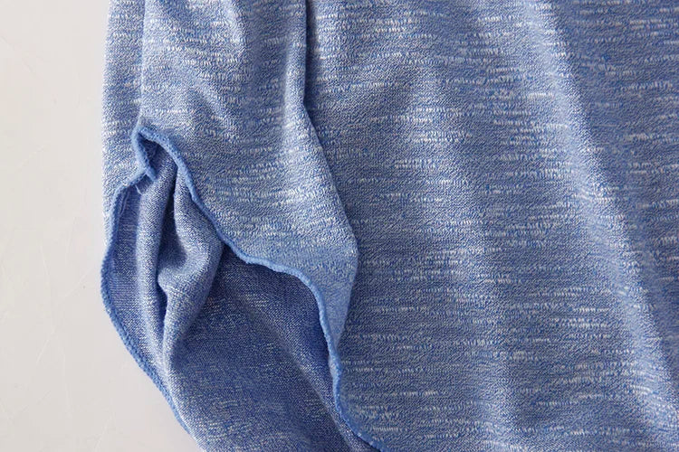 Asymmetric Comfort T-Shirt: 100% Slub Cotton, Soft and Casual. 2024 Summer Long Sleeve Delight.