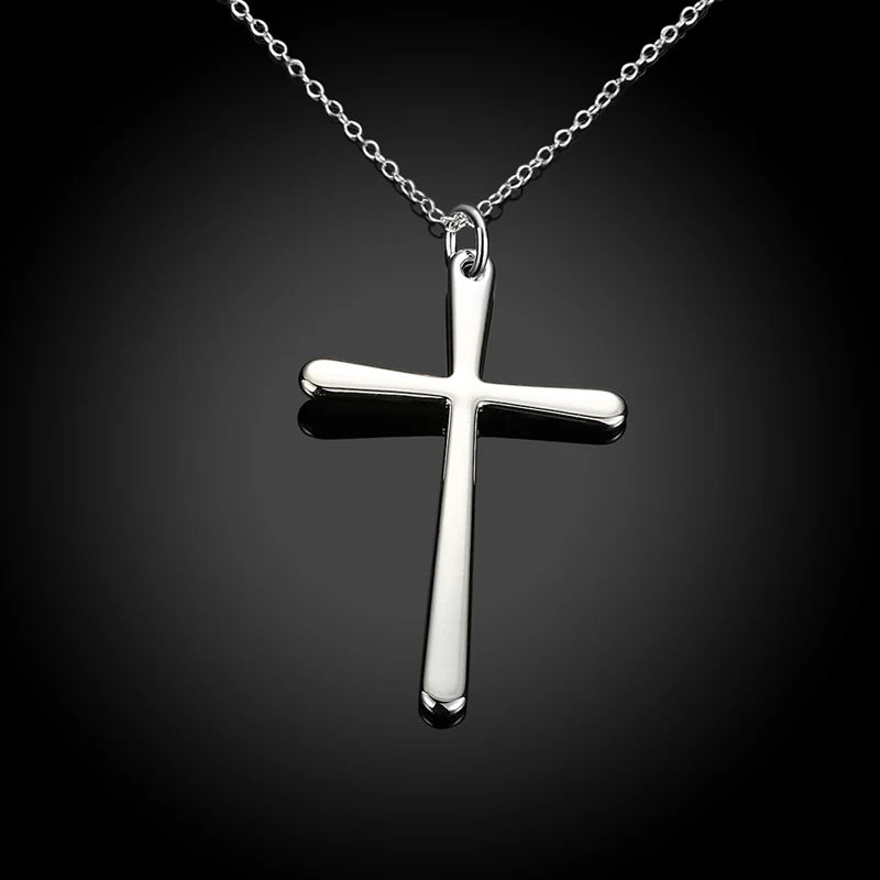 Aravant 925 Silber Kreuz Anhänger Halskette Kette für Frauen Männer Party Schmuck