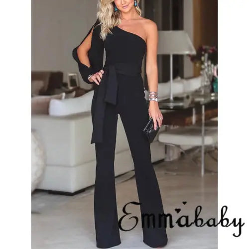 Heiße modische Frauen Jumpsuit Romper Bodysuit Büro Dame Party Damen lange reguläre Hose Hosen heiß