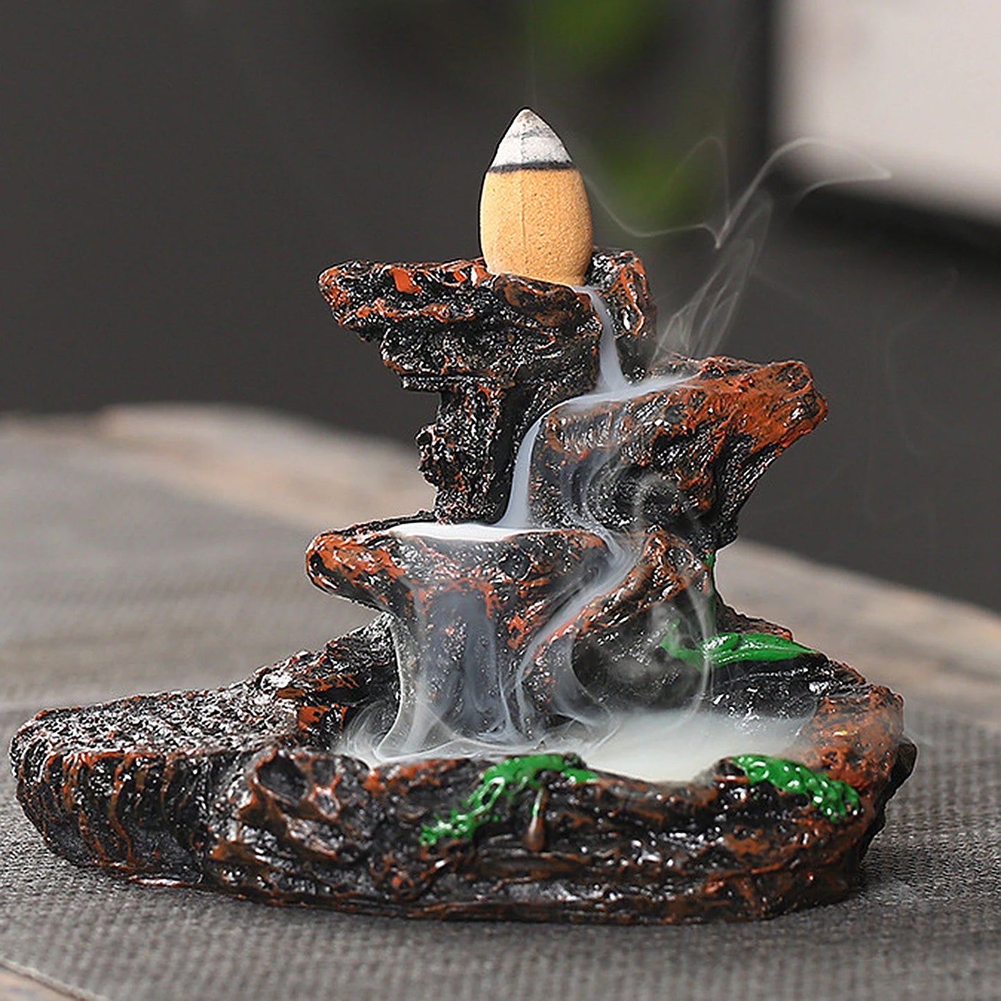 Mountain Form Smoke Water Fall Backflow Incense Burner Incense Holder Decor Furnace Aromatic House Office Craft