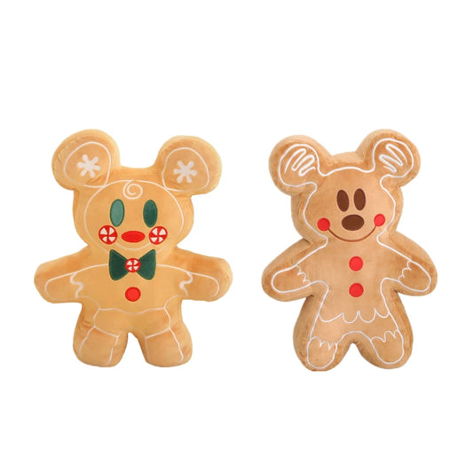 New Xmas Mouse Gingerbread Man Doll Plush Children's Toys Pendant Stuffed Baby Appease Doll Biscuits Man Reindeer for Kids