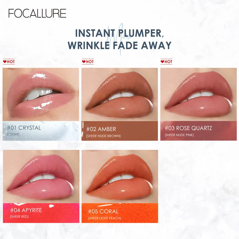 FOCALLURE Moisturizing Liquid Lipstick High Pigment Plumpling Lipgloss Waterproof Not-sticky Lip Balm Lip Tint Makeup Cosmetics