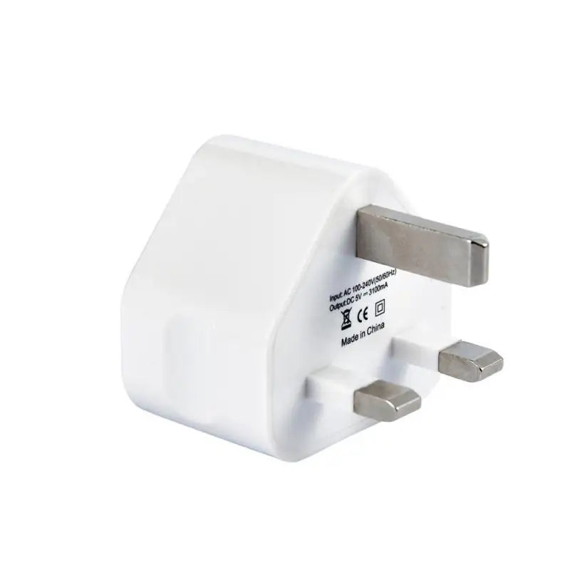 UK-Stecker 3-poliger Wandladegerät-Adapter mit 1/2/3 USB-Anschlüssen zum Aufladen für iPhone Samsung Xiaomi Ladeladegerät 110 V-220 V