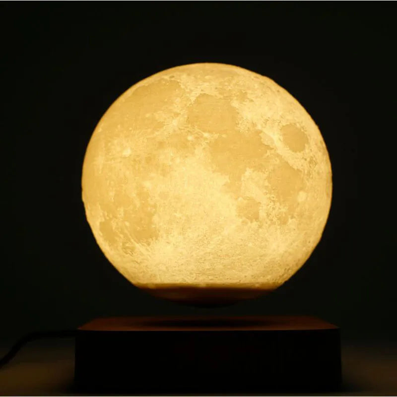 LED Hot Sale Creative 3D Print Magnetic Levitation Moon Lamp Night Light Rotating LED Floating Lamp Home Decoration Dropshopping