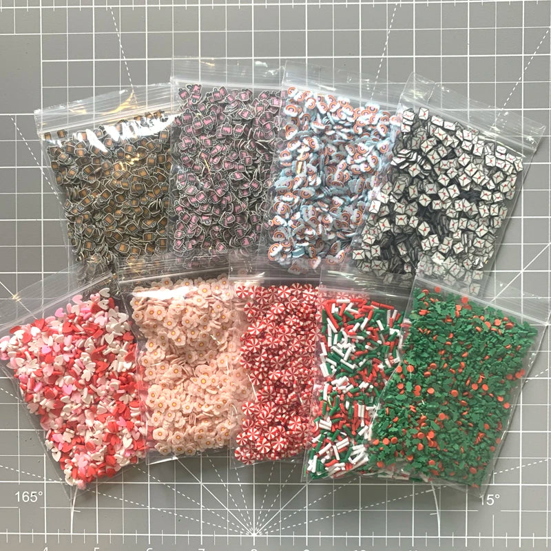 20g/bag Christmas Halloween Polymer Clay Embellishments Flower Crafts For Nail Art Decoration Shaker Filler Diy Accessories