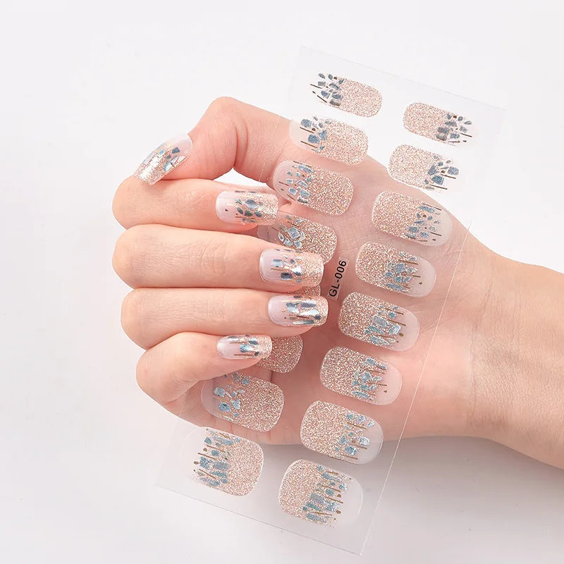 Christmas Dress Up Nail Stickers Self Adhesive Nail Sticker Minimalist Design Nails Art Decoration Nail Strips Shiny