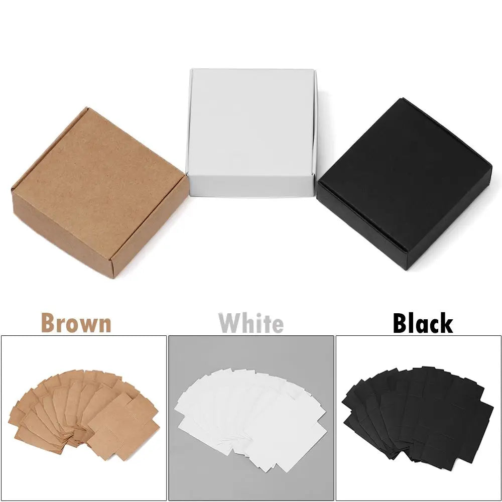 10pcs 9sizes Small Gift Craft Handmade Cardboard Package Candy Storage Wrapping Kraft Paper Box