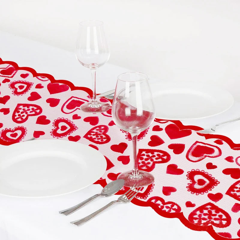 1PC Valentine's day Table runner Wedding Table Runner Modern For Home Party Table Decoration Dining Christmas Decoration