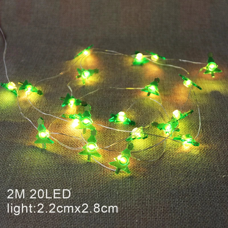 2M Fairy String Lights Santa Claus Snowman LED Garland String Lights Bedroom Garden Decorations 2024 Merry Christmas Supplies