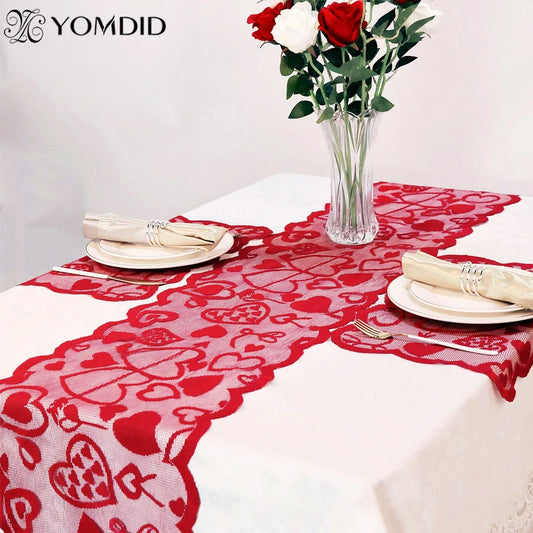 1PC Valentine's day Table runner Wedding Table Runner Modern For Home Party Table Decoration Dining Christmas Decoration