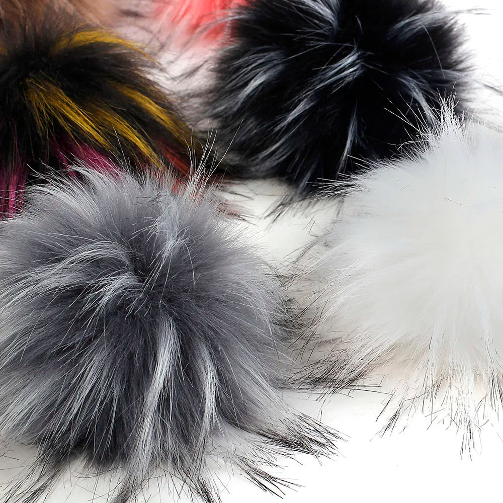 Geebro 15 CM Handmade DIY Hairball kapelusz Beanie Balls Faux Fur Pom Pom wełniana piłka z klamrą akcesoria do toreb damskie czapki zimowe