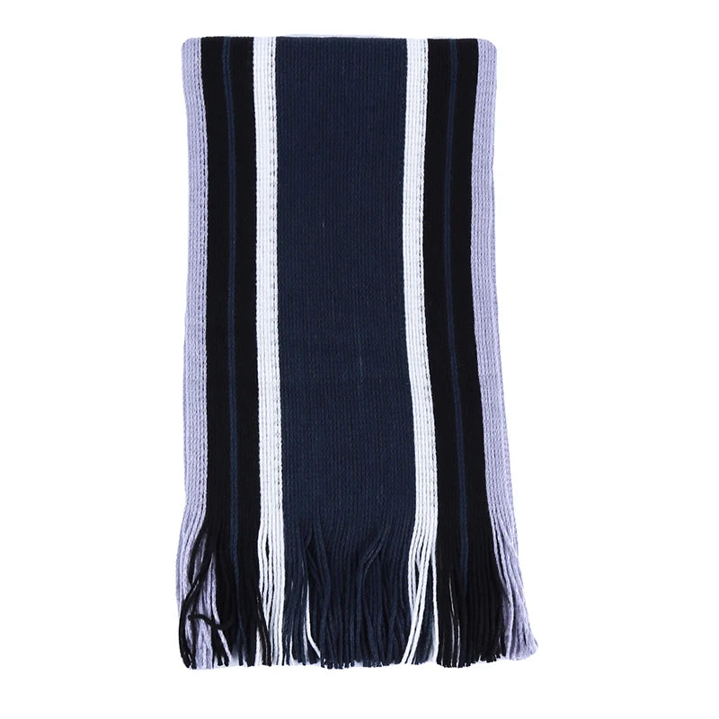 Men Youth Fashion Striped Scarf Autumn Winter Warm Cashmere Knit Scarf Wool Scarf Wool Soft Wrap Shawl