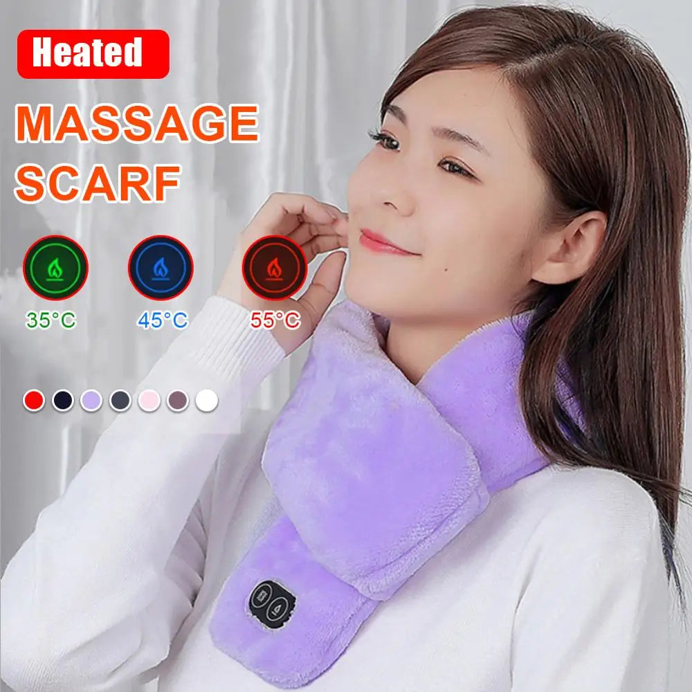 Winter Scarf Heated Scarf USB Women Heating Scarf Couple Scarf Neckerchief Plush Collar Scarves