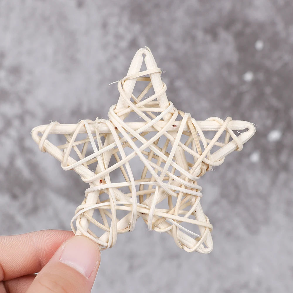 1/10PCS DIY Rattan Wood Star for Wedding Birthday Party Decoration New Year Kids Gift Toys Christmas DIY Craft Decor Supplies