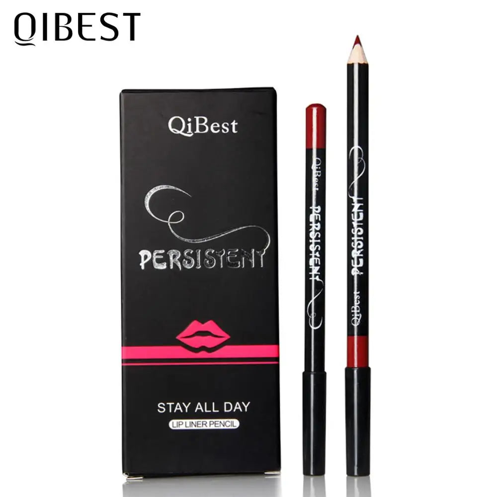 QIBEST 12 Farben Lip Liner Lip Make-Up langlebige Matte Lipliner Bleistift Wasserdicht Feuchtigkeitsspendende Lippenstift Kontur Kosmetik TSLM2