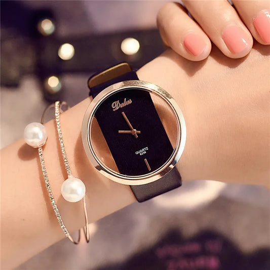 Famous Brand Watch For Women Luxury Leather Skeleton Strap Watch Dress Watch Casual Quartz  Watch Reloj Mujer relogio feminino