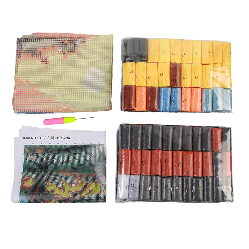 DIY Embroidery kits cross stitch latch Hook rug kits with Pre-Printed Pattern Carpet embroidery for adult Tapestry Home Decor