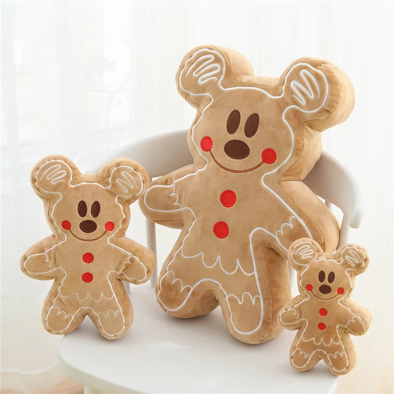 New Xmas Mouse Gingerbread Man Doll Plush Children's Toys Pendant Stuffed Baby Appease Doll Biscuits Man Reindeer for Kids